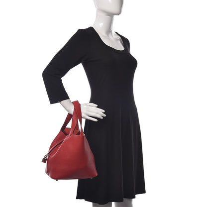 Hermes Taurillon Clemence Picotin Lock 22 MM Rouge Casaque 2 of 9