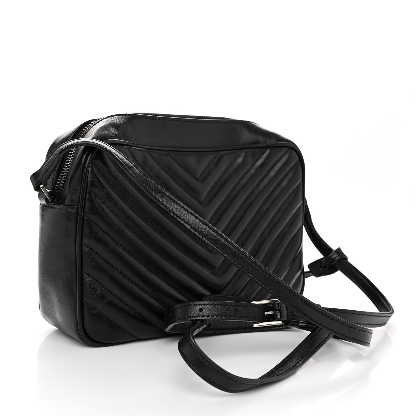 Calfskin Matelasse Monogram Lou Camera Bag Black