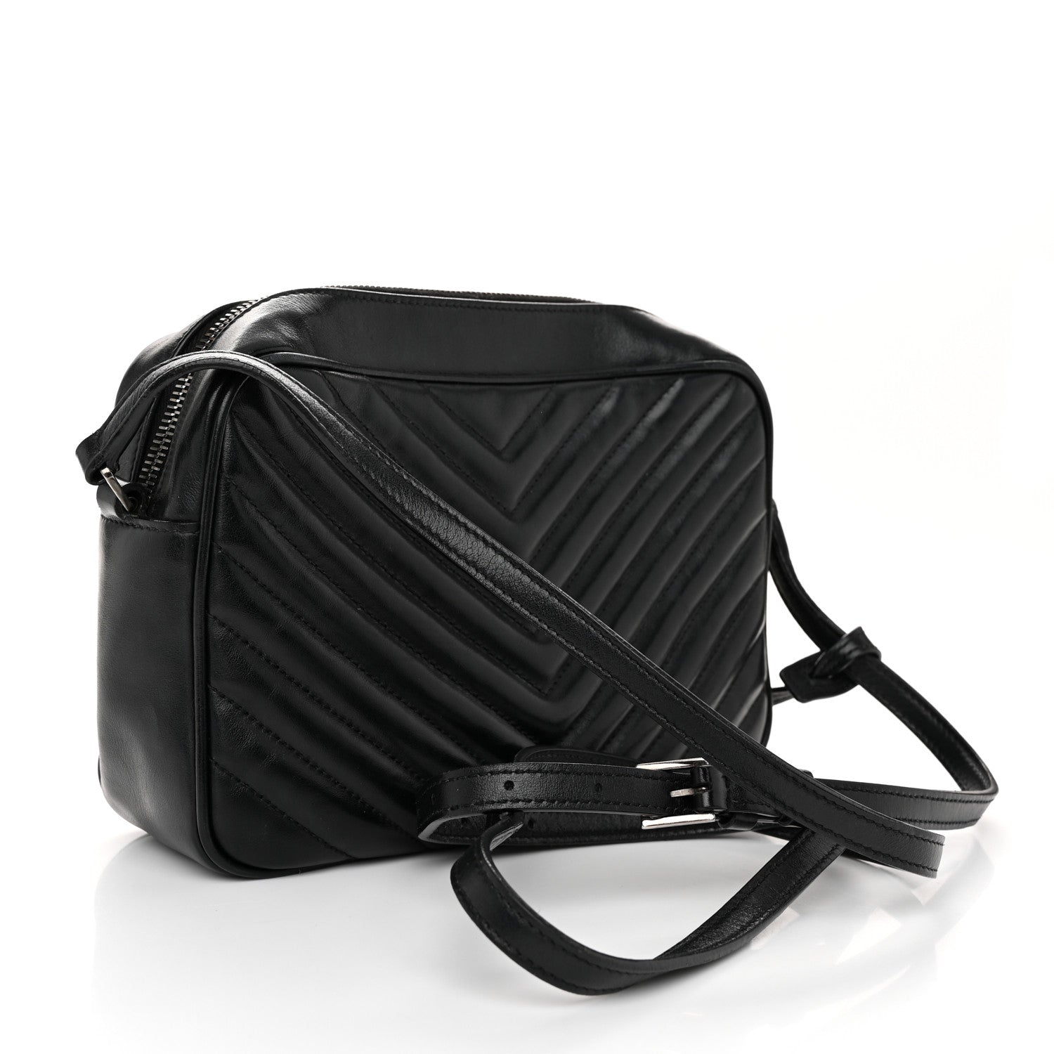 Saint Laurent Calfskin Matelasse Monogram Lou Camera Bag Black 3 of 11