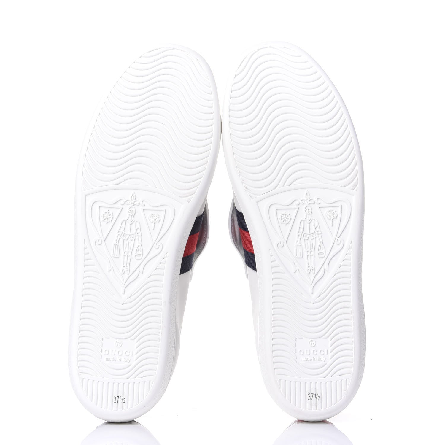 Gucci Calfskin Sequins Web Cat Womens Ace Sneakers 37.5 White 7 of 11