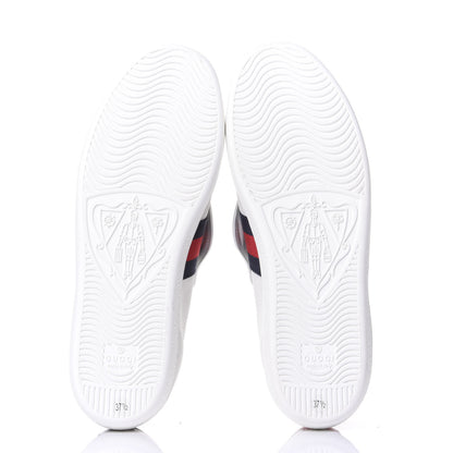 Gucci Calfskin Sequins Web Cat Womens Ace Sneakers 37.5 White 7 of 11