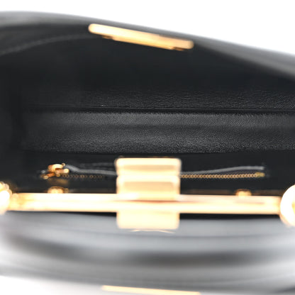 Fendi Vitello Seta Shiny Nappa Mini Peekaboo Iconic Satchel Black 5 of 12