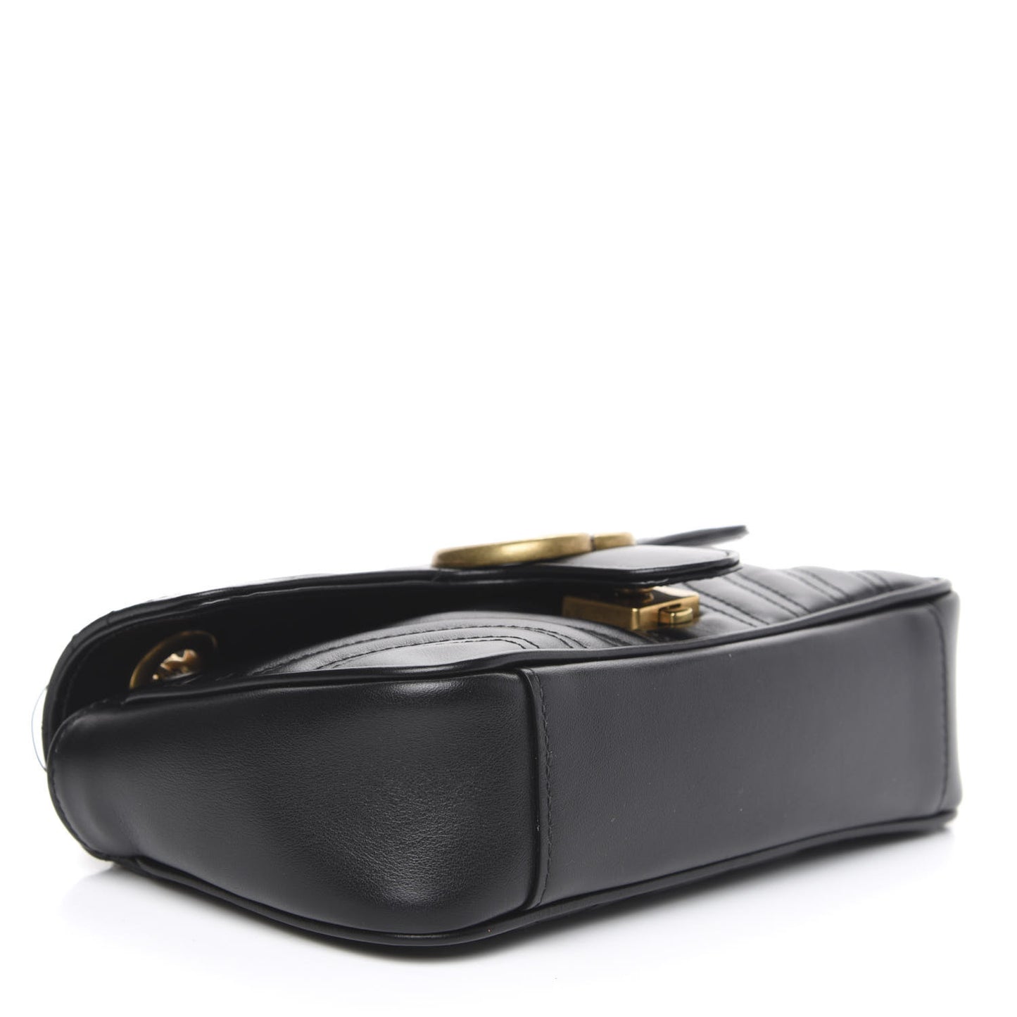 Calfskin Matelasse Mini GG Marmont Shoulder Bag Black