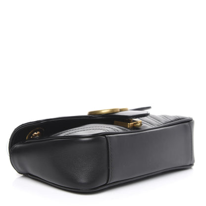 Gucci Calfskin Matelasse Mini GG Marmont Shoulder Bag Black 4 of 10