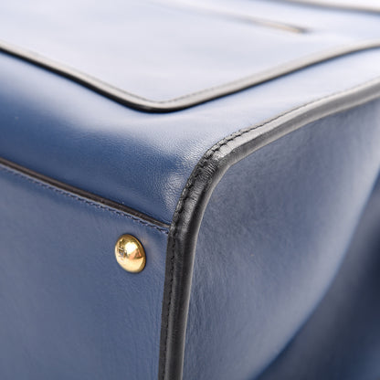 Fendi Vitello Century Opaco F is Fendi Bi-Color Regular Runaway Satchel Blu Scuro 9 of 13