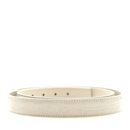 Saint Laurent Calfskin Crocodile Embossed Maillon 20mm Cintura Belt 80 32 Crema Soft 2 of 4