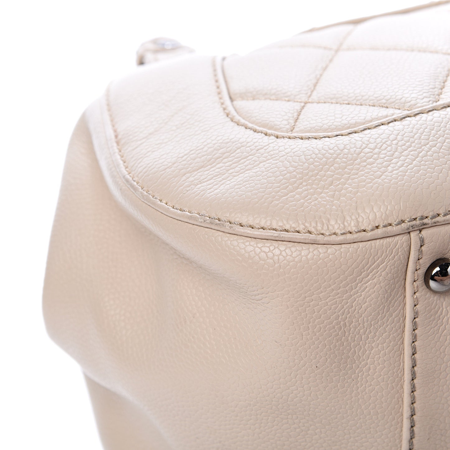Caviar Quilted Mademoiselle Flap Bag Light Beige