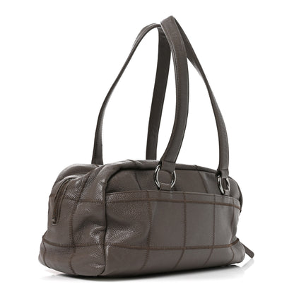 Chanel Caviar Square Stitched Bowler Grey 3 of 11