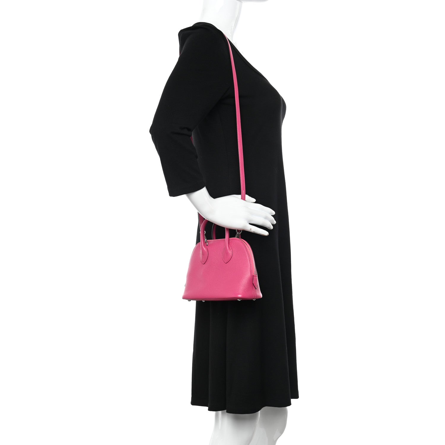 Hermes Chevre Mysore Mini 1923 Bolide Rose D'Ete Rose Shocking 2 of 11