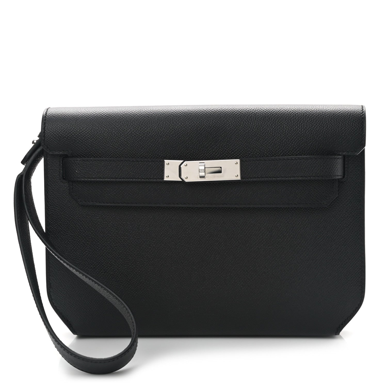 Hermes Epsom Kelly Depeches 25 Pouch Black 1 of 7