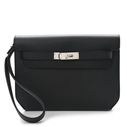 Hermes Epsom Kelly Depeches 25 Pouch Black 1 of 7
