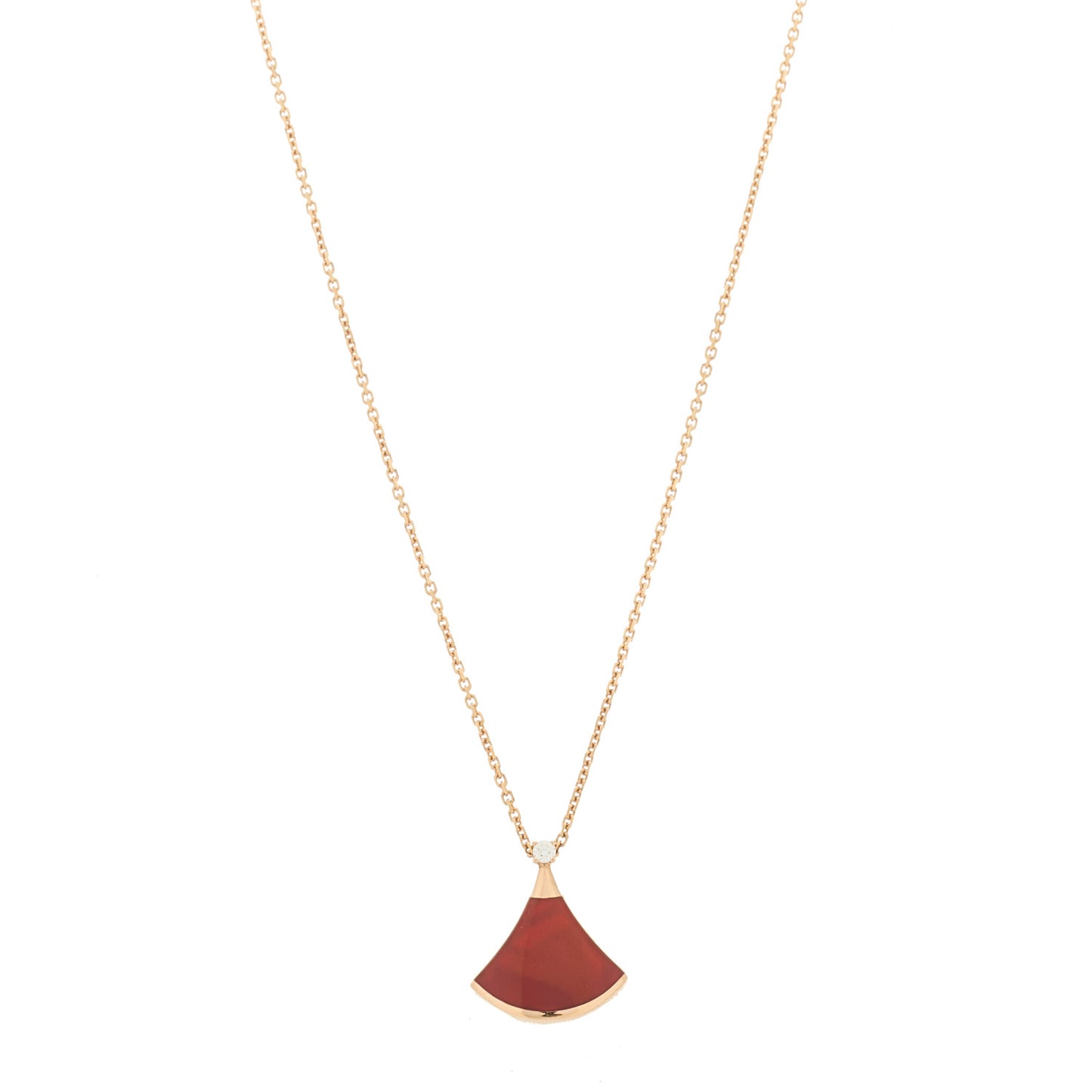 18K Rose Gold Diamond Carnelian Divas' Dream Pendant Necklace