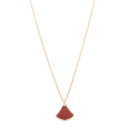 Bulgari 18K Rose Gold Diamond Carnelian Divas' Dream Pendant Necklace 1 of 6
