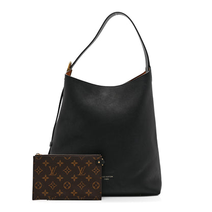 Louis Vuitton Grained Calfskin Low Key Hobo MM Black 3 of 10