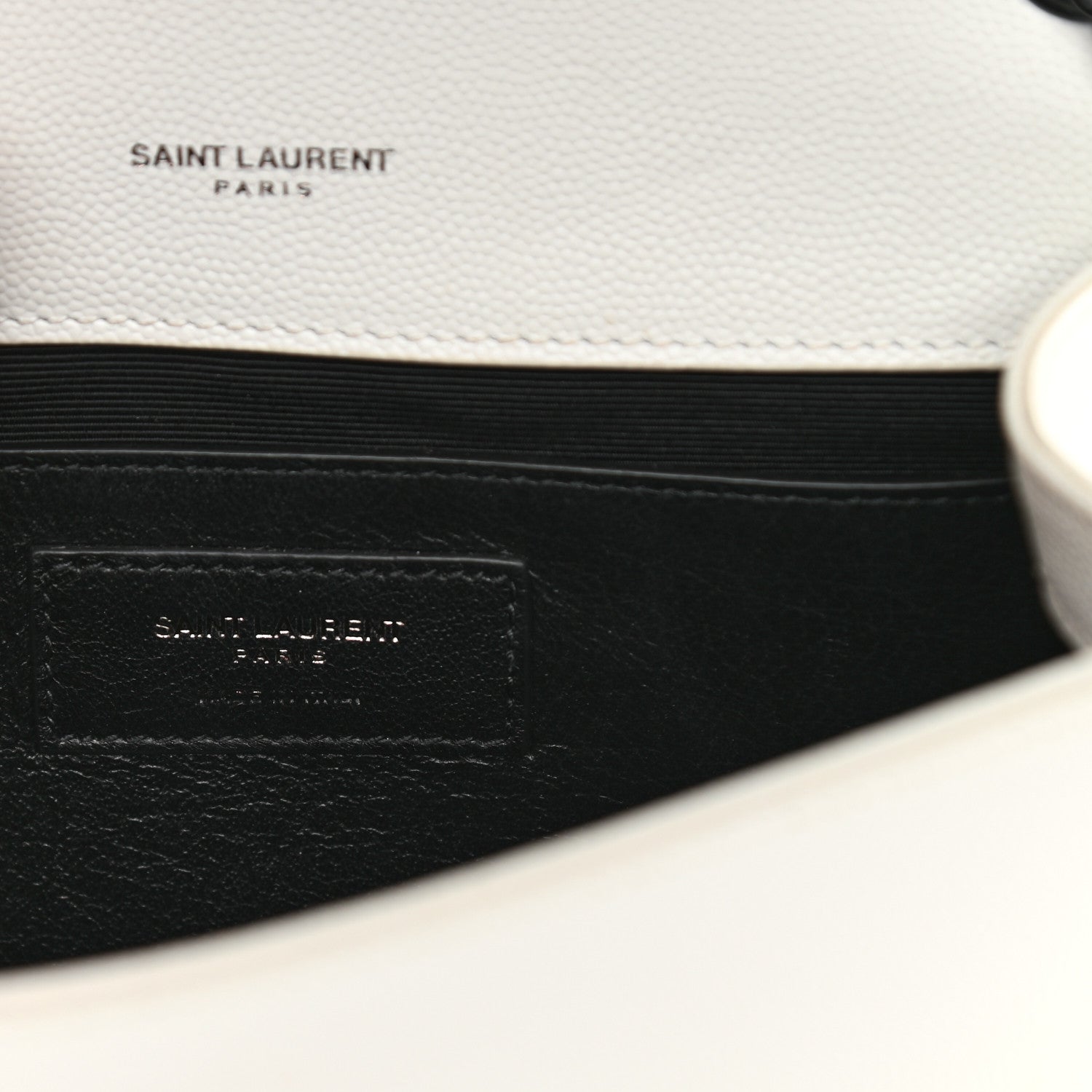 Saint Laurent Grain De Poudre Small Monogram Kate Satchel Porcellana Black 6 of 12