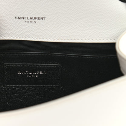 Saint Laurent Grain De Poudre Small Monogram Kate Satchel Porcellana Black 6 of 12