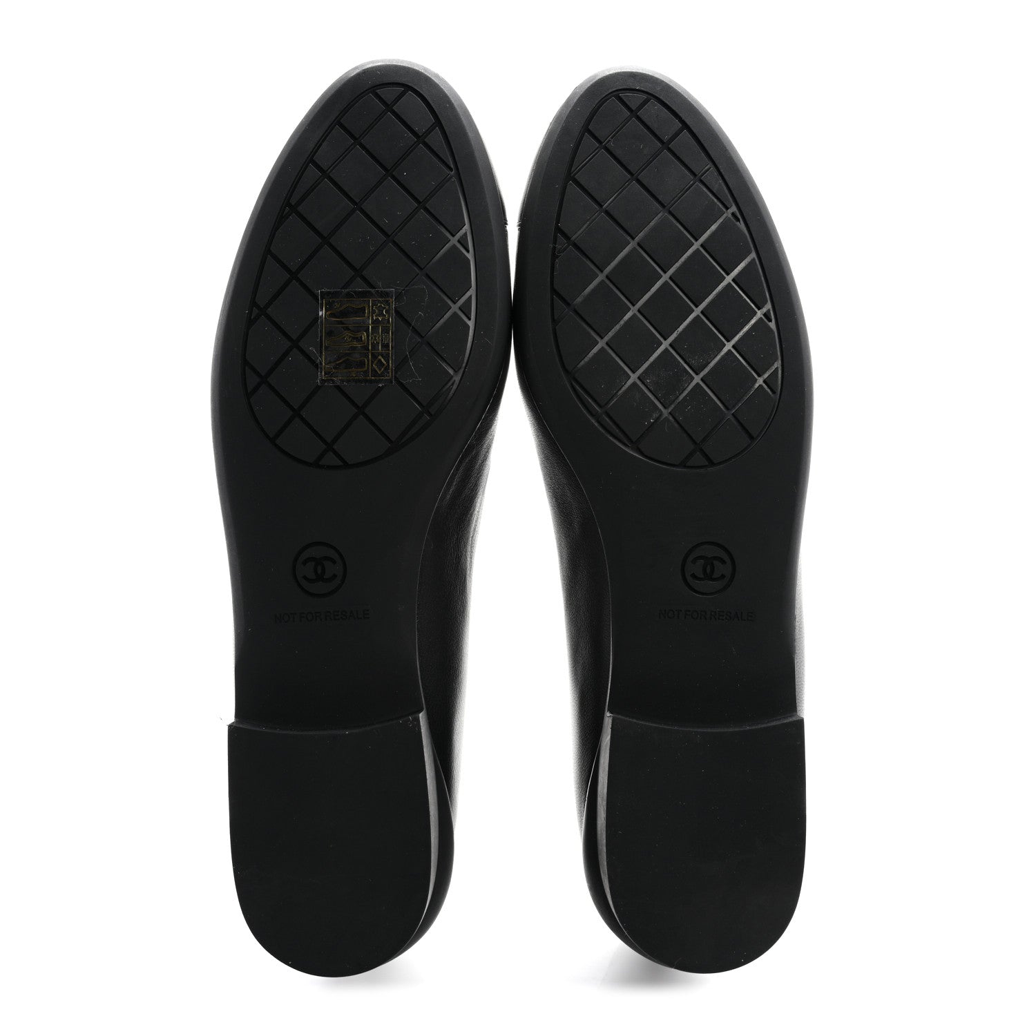 Chanel Lambskin Cap Toe CC Uniform Ballerina Flats 37.5 Black 11 of 20