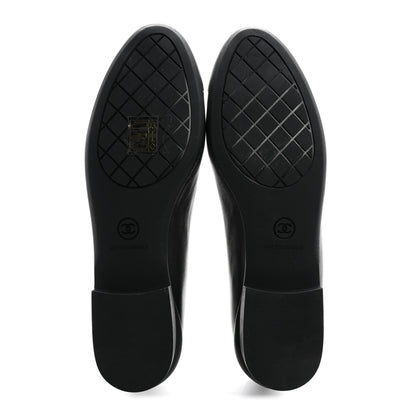Chanel Lambskin Cap Toe CC Uniform Ballerina Flats 37.5 Black 11 of 20