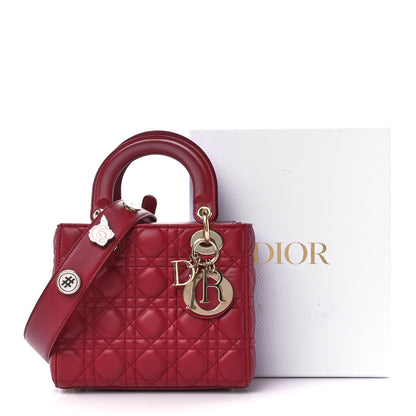 Christian Dior Lambskin Cannage Small Lucky Badges My Lady Dior Red 14 of 14