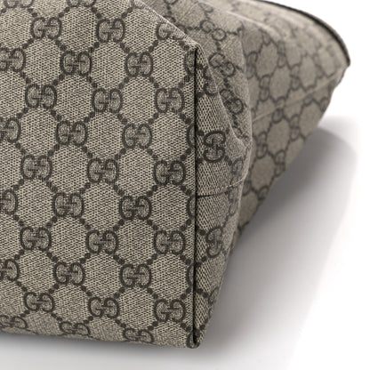 Gucci GG Supreme Monogram Textured Calfskin Web Medium Ophidia Shopping Tote Beige Ebony New Acero 8 of 11