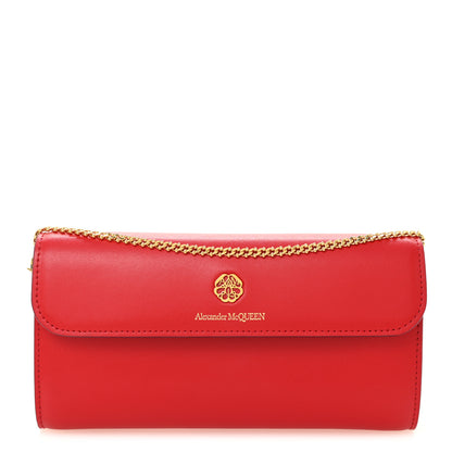 Alexander McQueen Calfskin Wallet on Chain Red 1 of 11