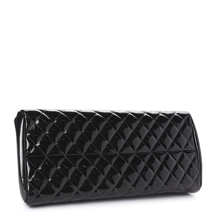 Chanel Metallic Patent Quilted Medium Just Mademoiselle Bowling Bag Silver Degrade 4 of 12