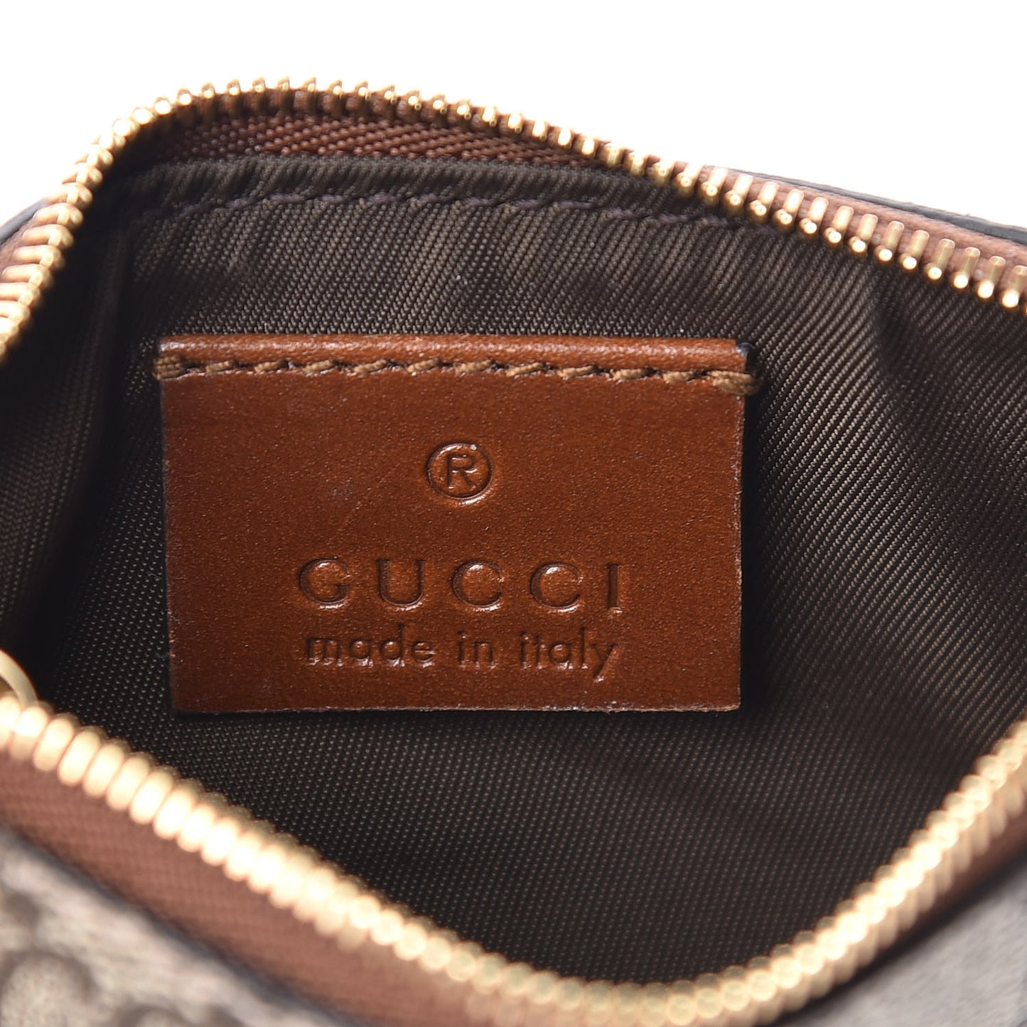 GG Supreme Monogram Key Case Brown
