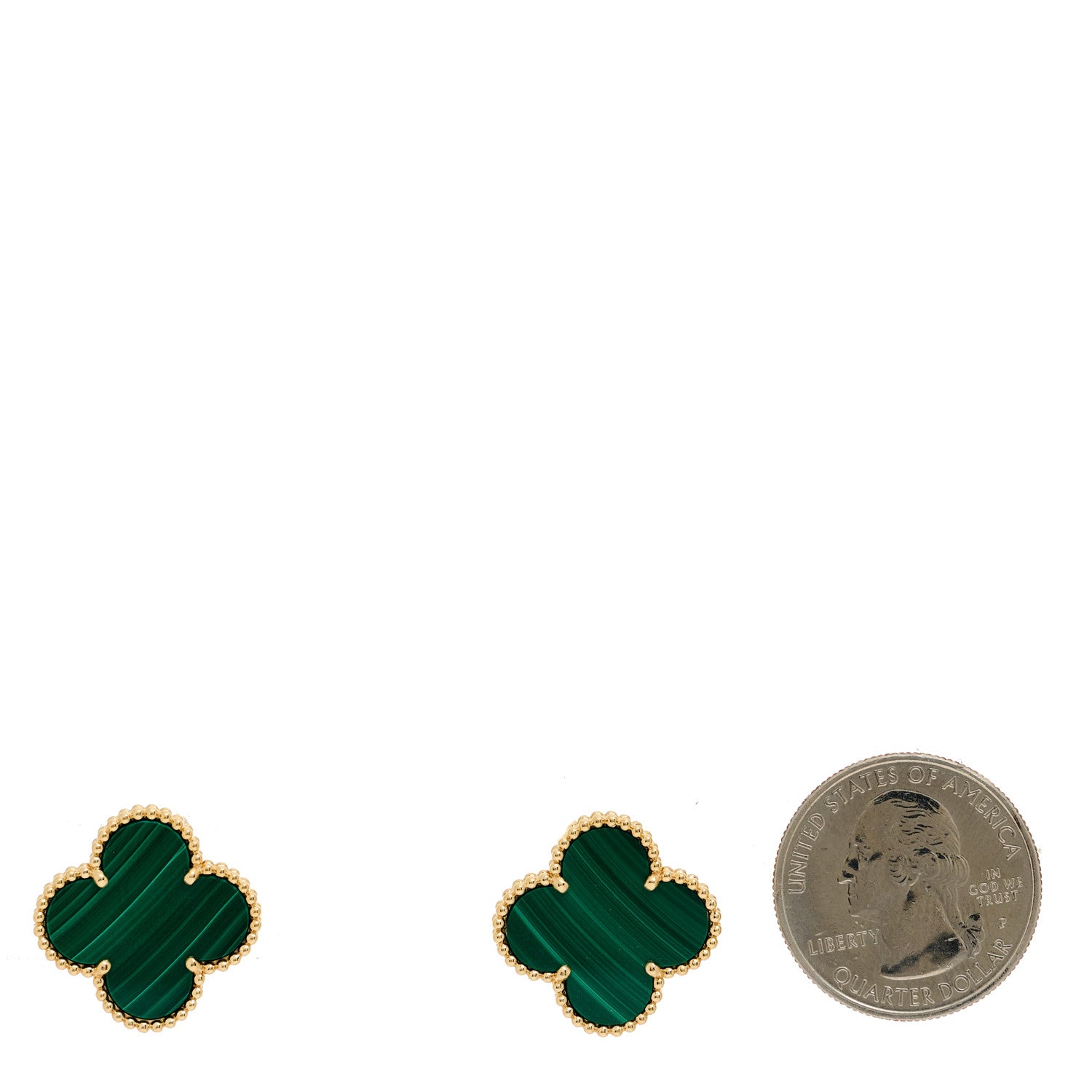 Van Cleef & Arpels 18K Yellow Gold Malachite Magic Alhambra Earrings 3 of 5