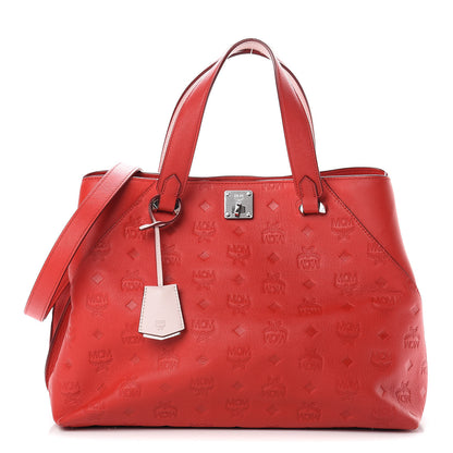 MCM Calfskin Ottomar Monogram Large Essential Tote Viva Red 1 of 16