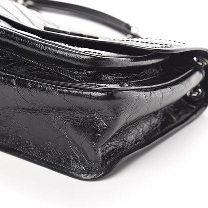 Saint Laurent Crinkled Calfskin Matelasse Monogram Medium Niki Chain Satchel Black 9 of 9