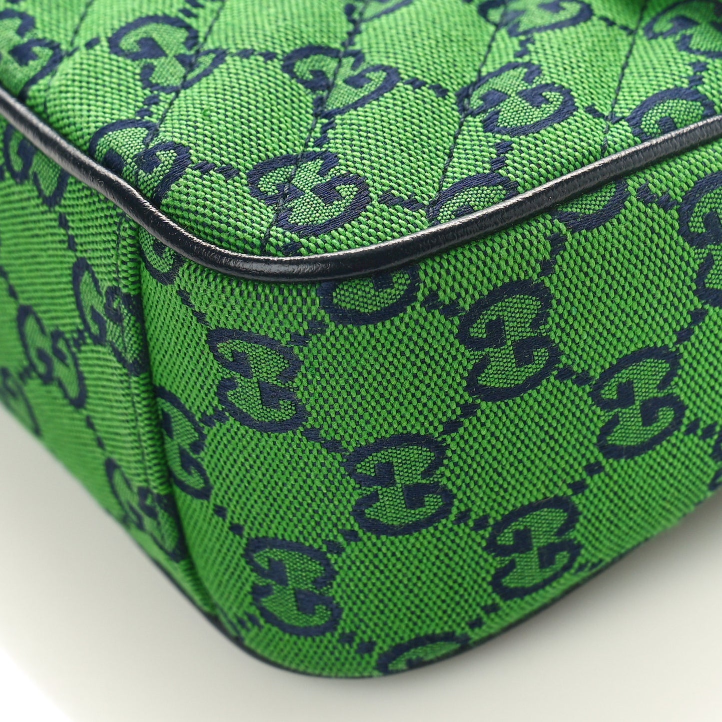Monogram Multicolor Matelasse Diagonal Small GG Marmont Shoulder Bag Green Blue
