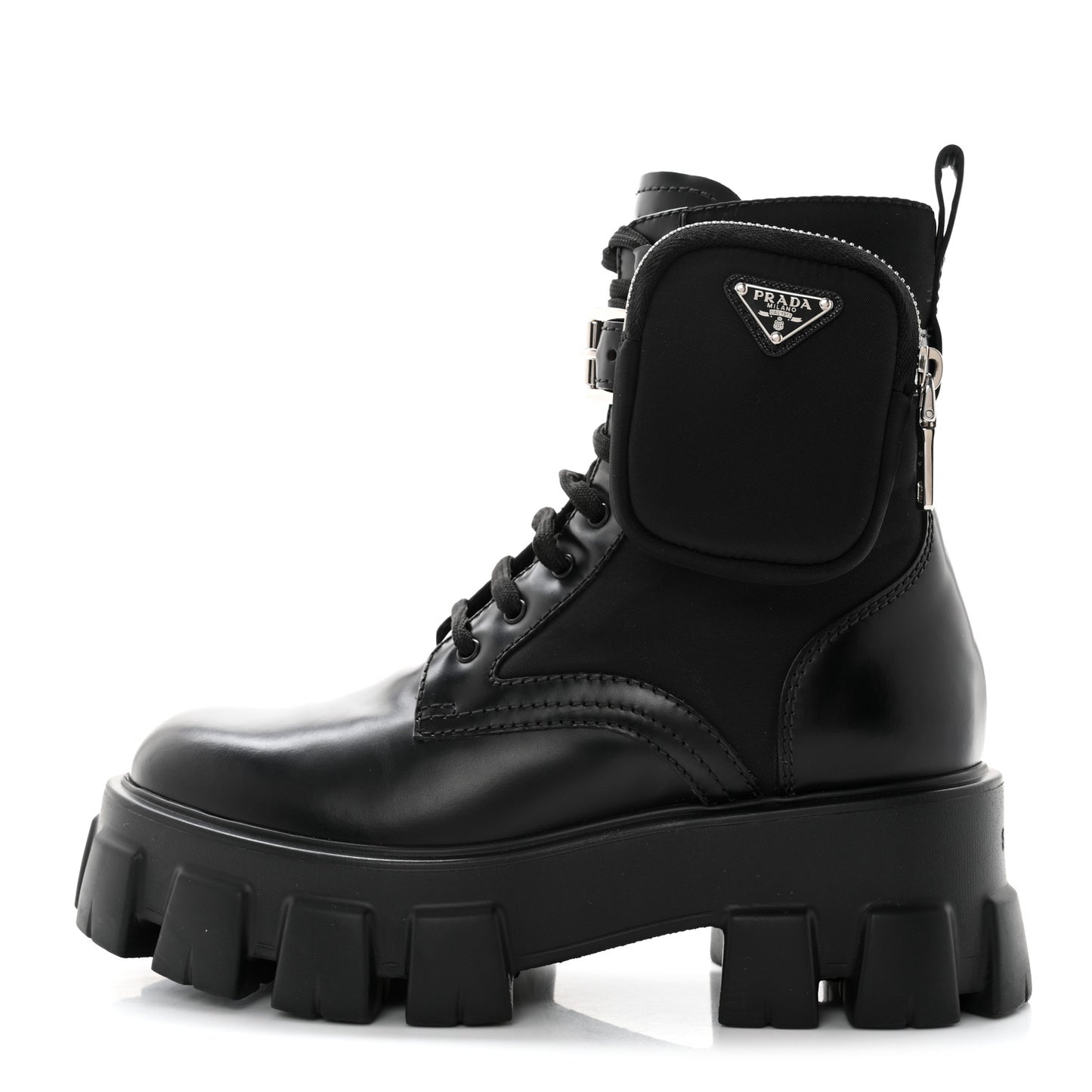 Spazzolato Rois Nylon Metal Triangle Logo Monolith Pouch Pocket 55mm Boots 36.5 Black