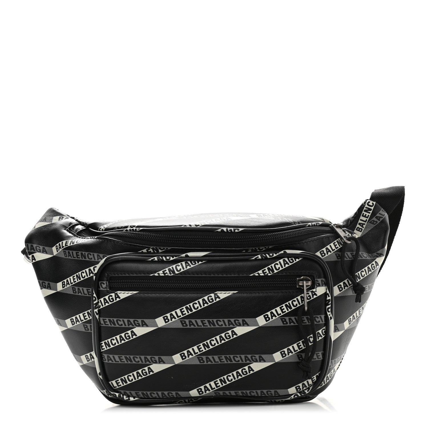 Balenciaga Smooth Calfskin Losange Monogram Explorer Belt Bag Black Grey 1 of 10