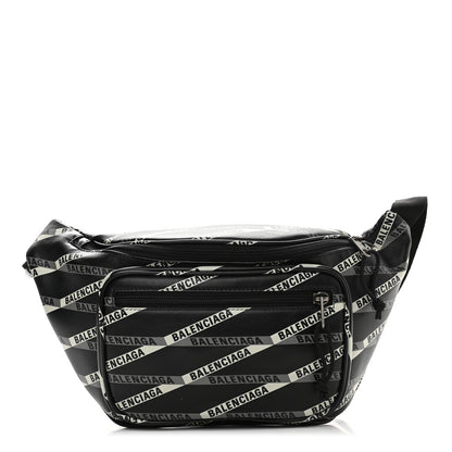 Balenciaga Smooth Calfskin Losange Monogram Explorer Belt Bag Black Grey 1 of 10