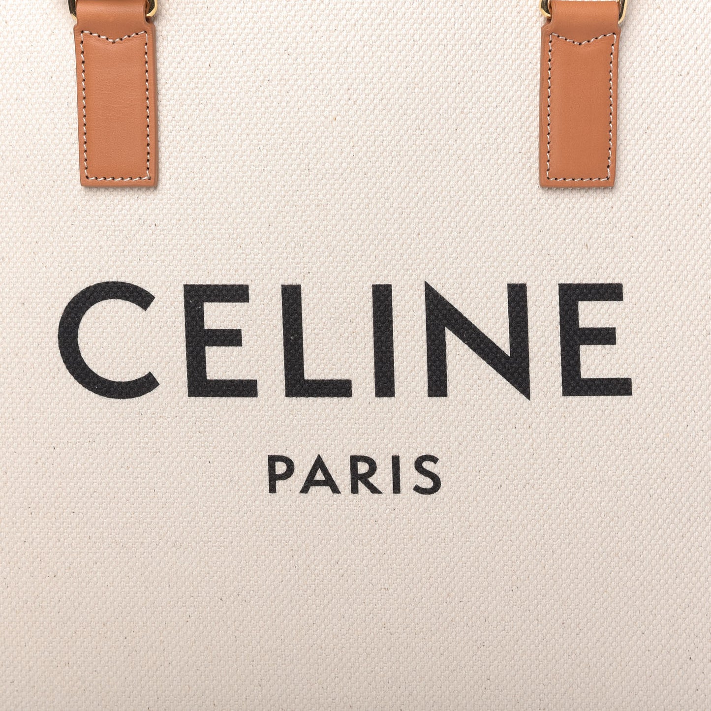 Canvas Calfskin Horizontal Cabas Natural Tan
