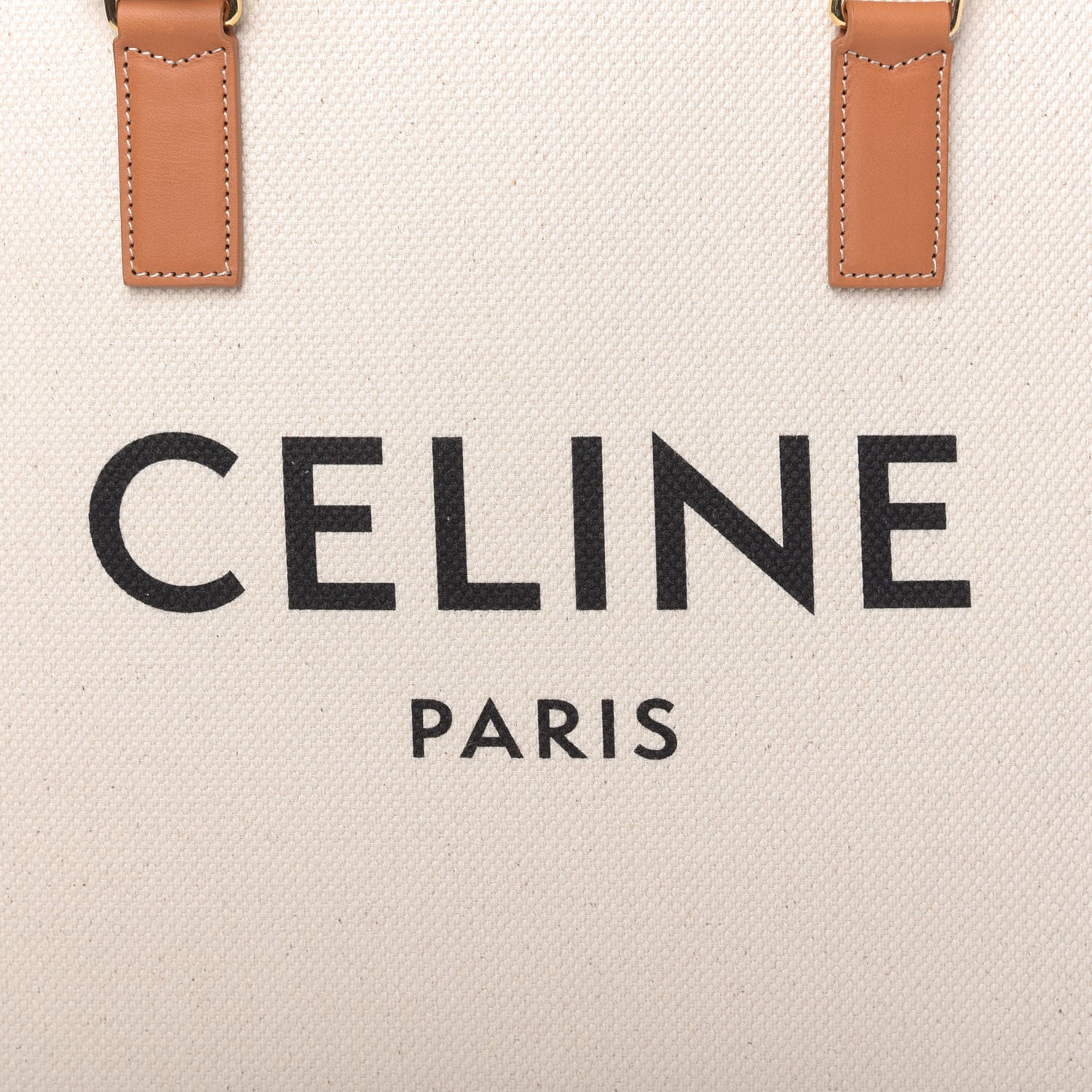 Celine Canvas Calfskin Horizontal Cabas Natural Tan 8 of 10