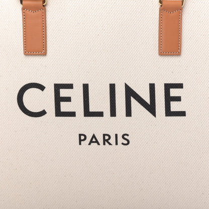 Celine Canvas Calfskin Horizontal Cabas Natural Tan 8 of 10