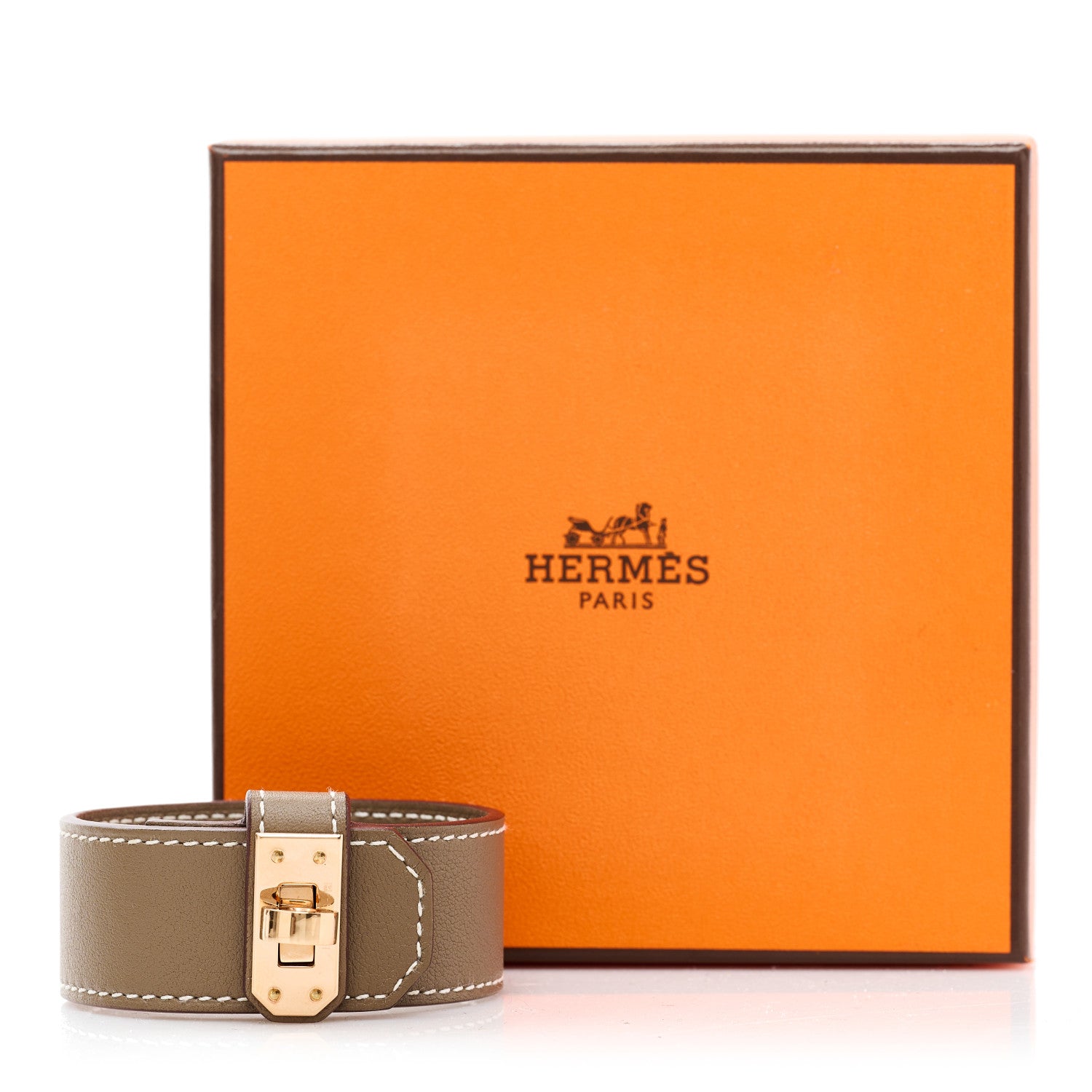 Hermes Swift Kelly Twist Bracelet T2 Etoupe 6 of 6