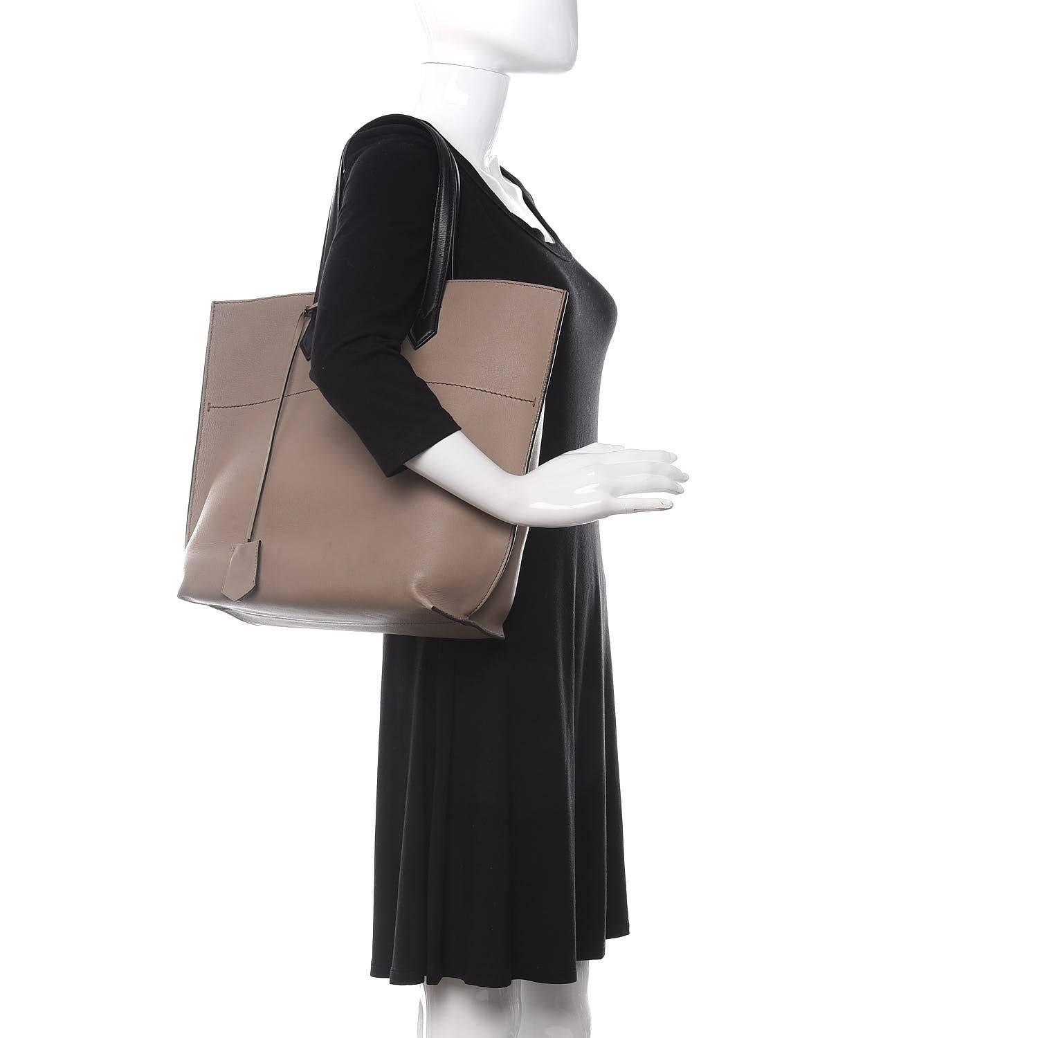 Fendi Vitello All In Shopper Tote Tortora Black 2 of 14