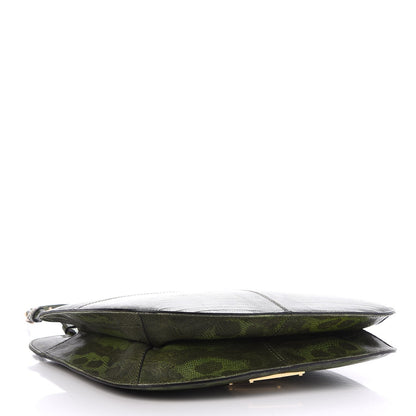 Valentino Garavani Lizard Rockstud Shoulder Satchel Green 4 of 7