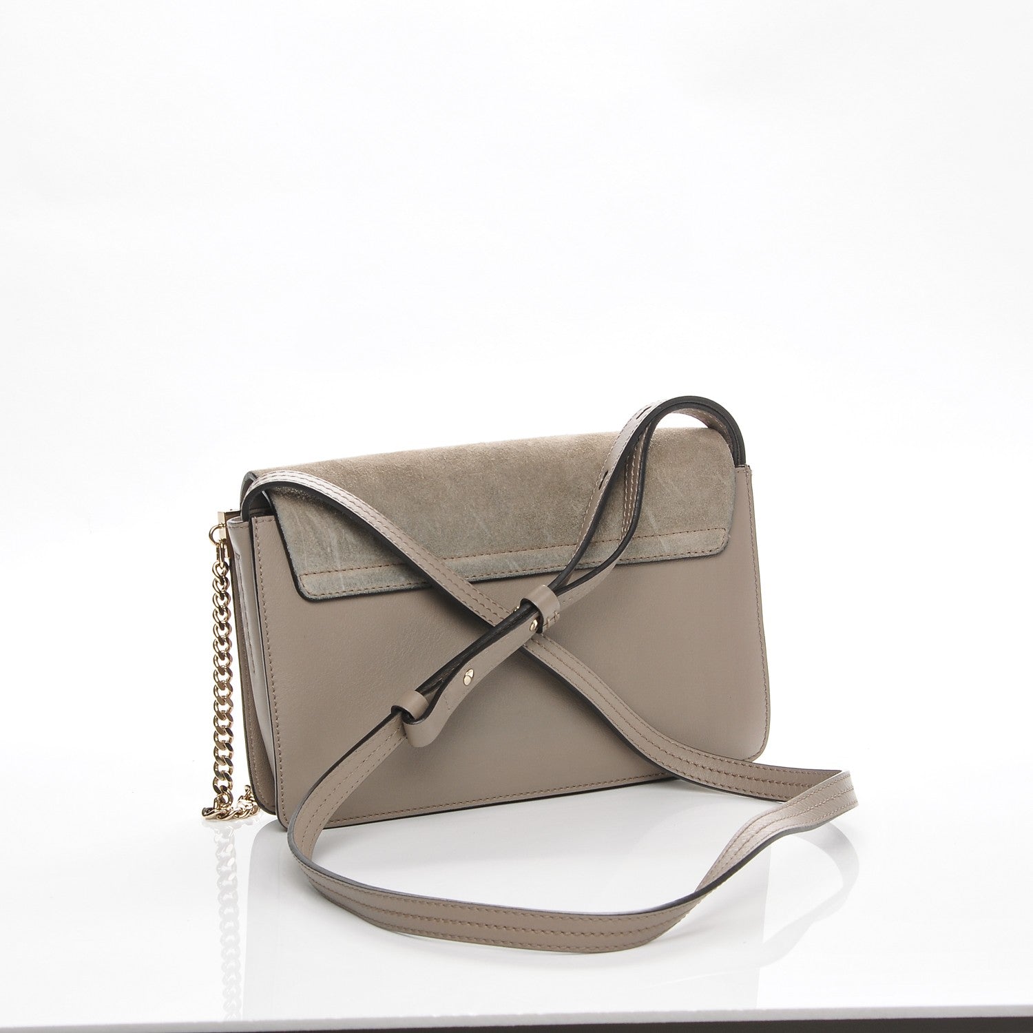 Chloe Suede Calfskin Small Faye Shoulder Bag Motty Grey 3 of 7