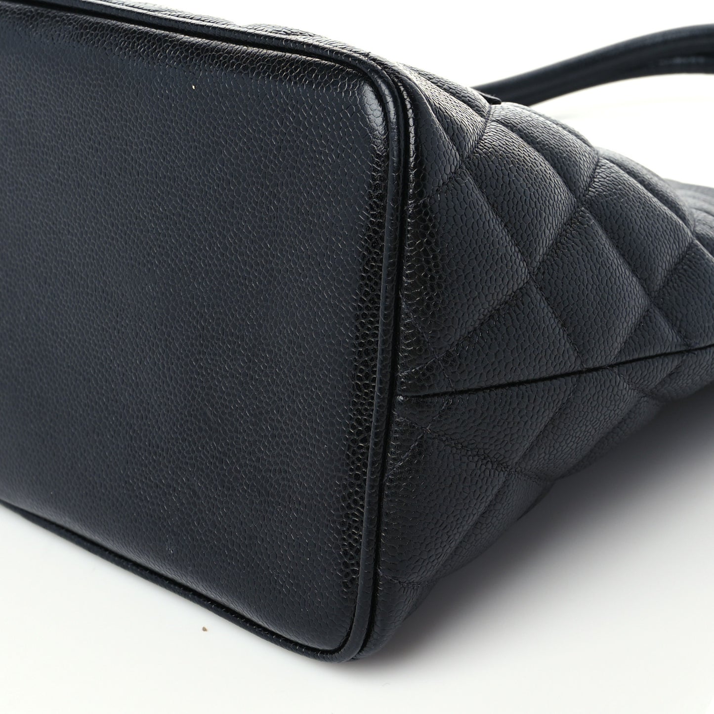 Caviar Quilted Medallion Tote Black