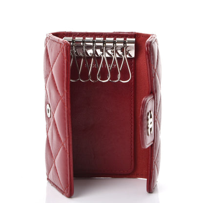 Chanel Lambskin Quilted 6 Key Holder Red 5 of 8