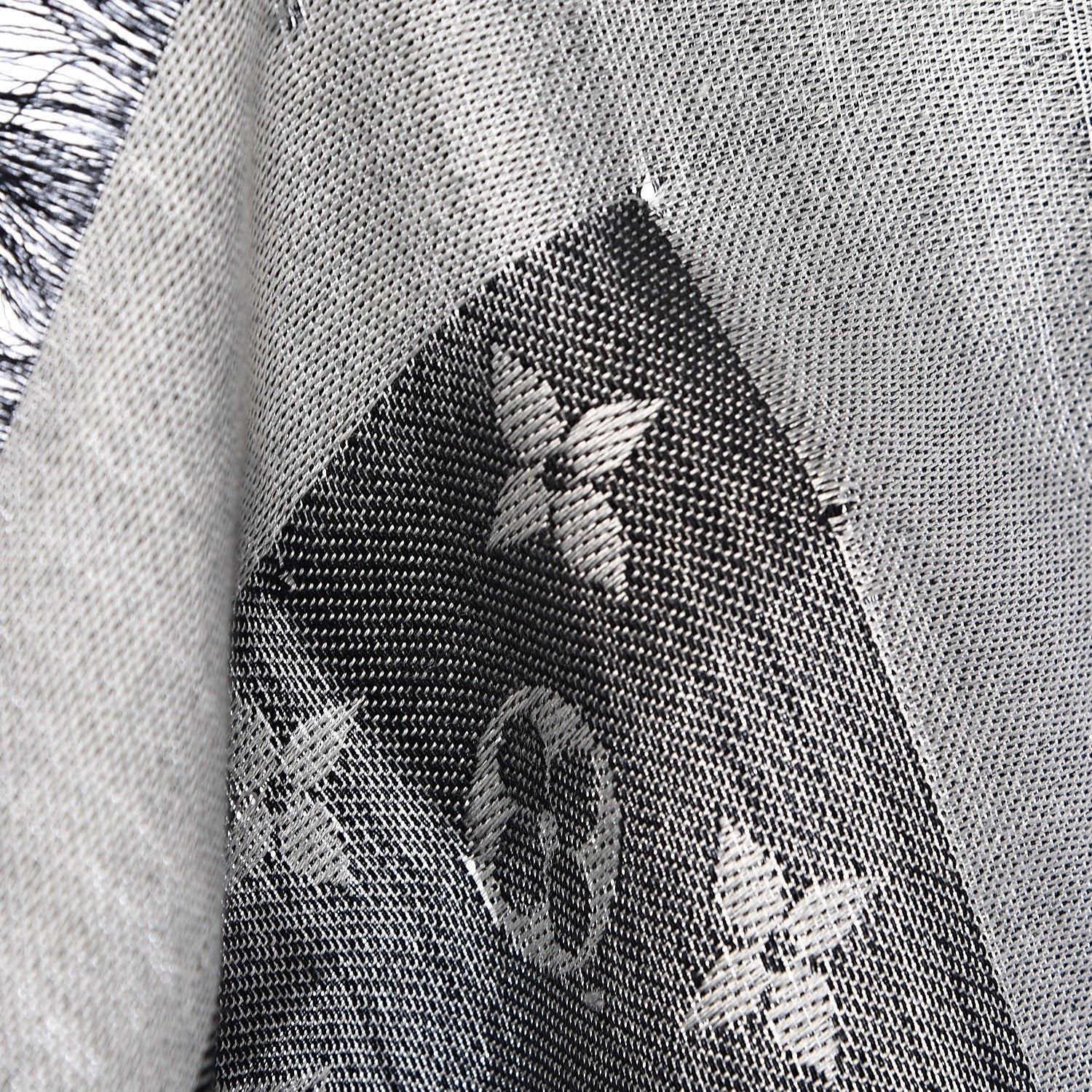 Louis Vuitton Wool Silk Monogram Denim Shawl Black 6 of 13