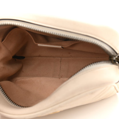 Gucci Calfskin Matelasse Mini GG Marmont Chain Shoulder Bag White 5 of 13