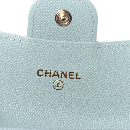 Chanel Caviar Quilted Flap Card Holder Wallet Light Blue 6 of 8