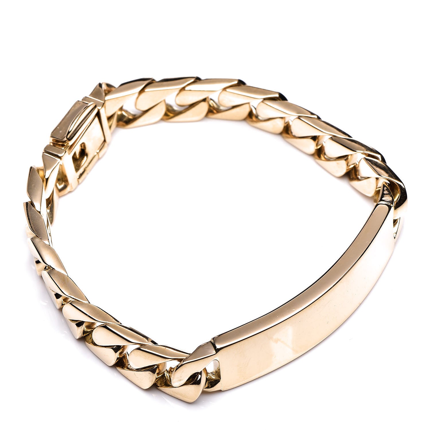 Tiffany 18K Yellow Gold Curb Link ID Bracelet 1 of 6