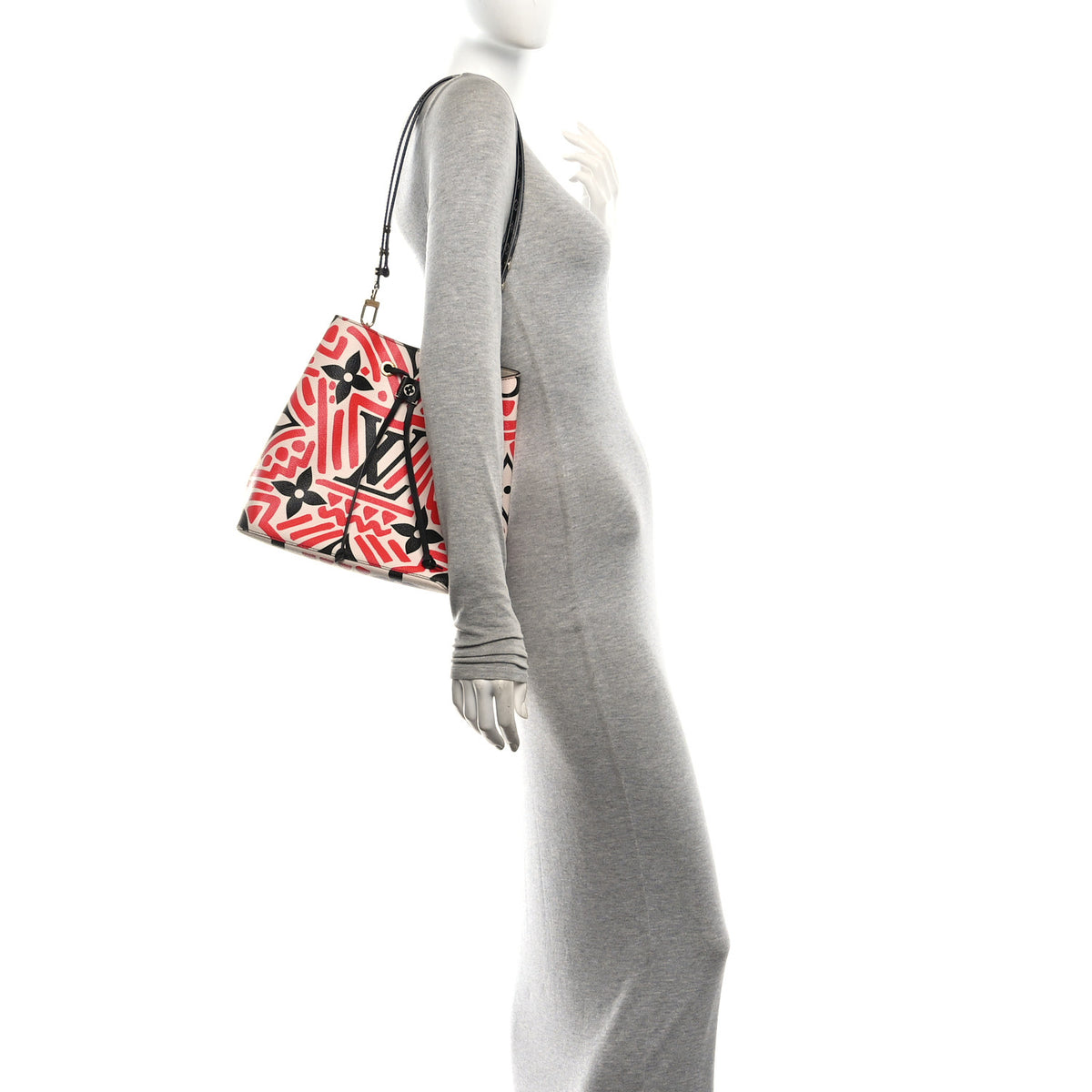 Louis Vuitton Monogram Giant Crafty NeoNoe MM Creme Rouge Black 2 of 9