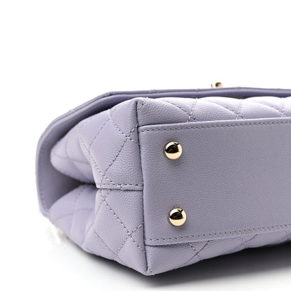 Chanel Caviar Quilted Mini Coco Handle Flap Light Purple 8 of 10