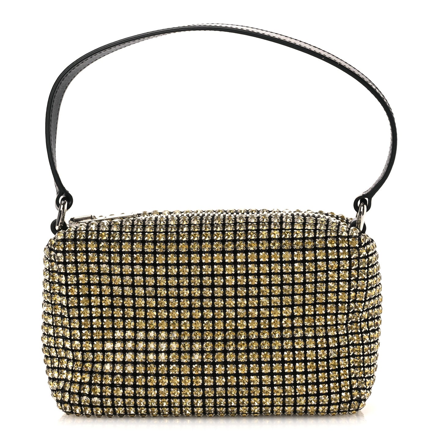 Mesh Crystal Rhinestone Medium Heiress Pouch Porcelain